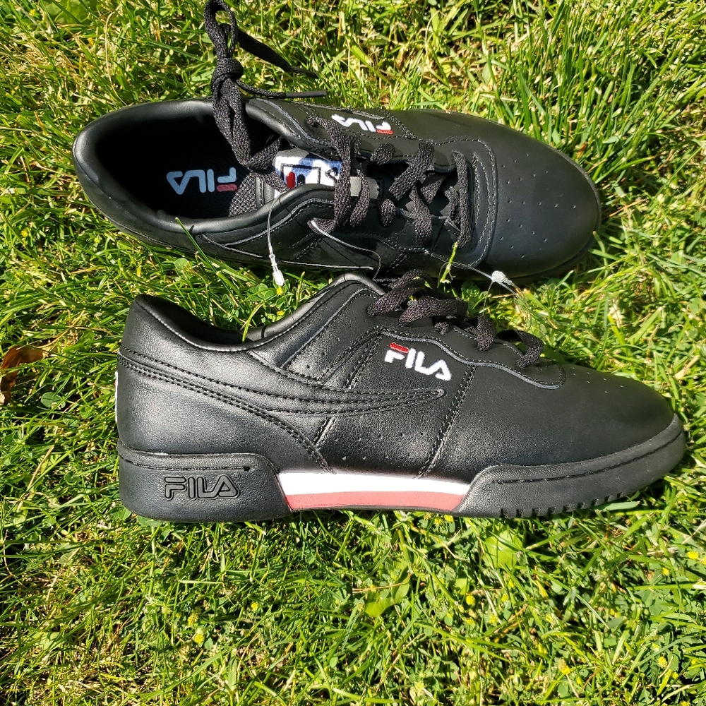 FILA MEN'S ORIGINAL FITNESS Black/WHITE/RED Size 7